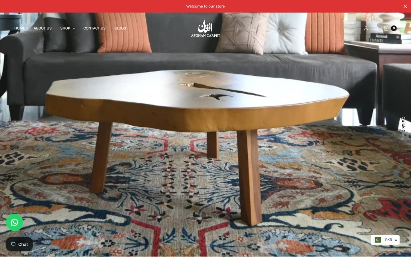 Afghan Carpet Collection website screenshot