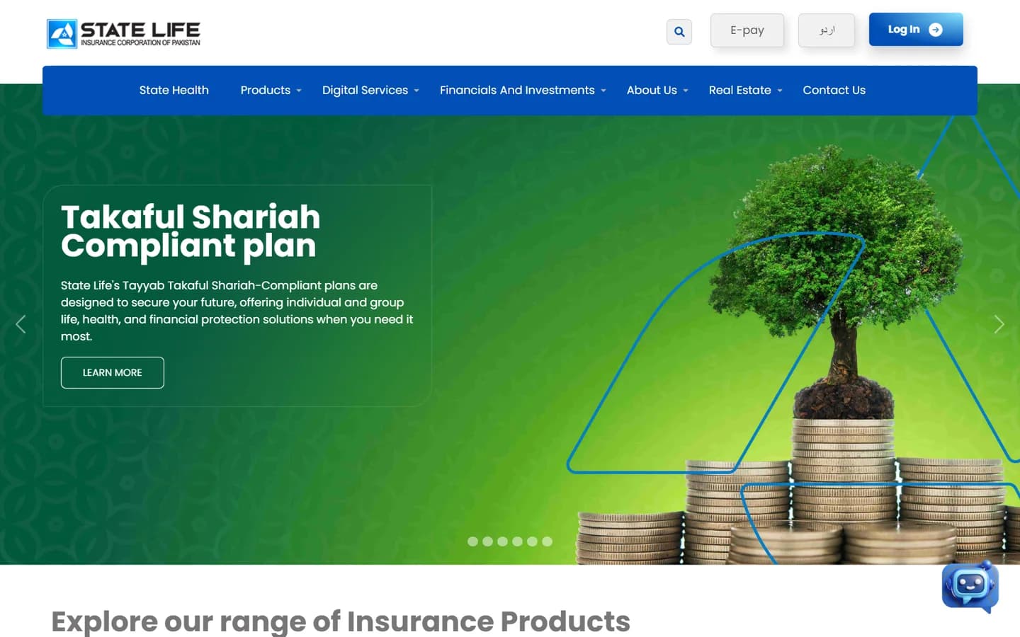 State Life Insurance website screenshot