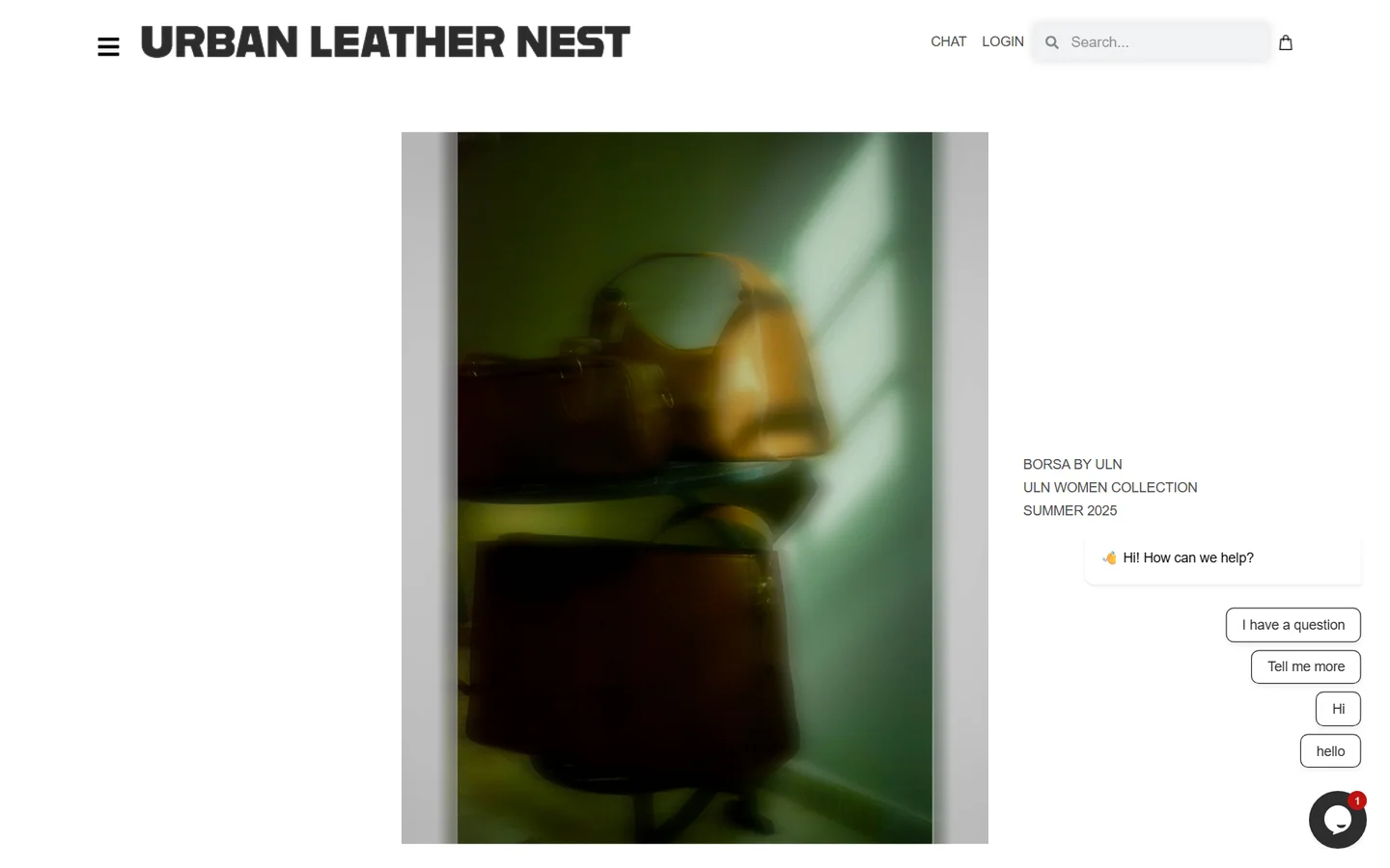 Urban Leather Nest website screenshot