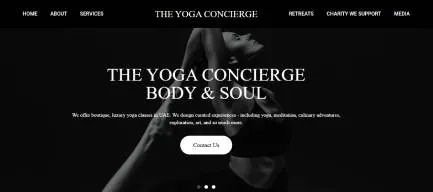 The Yoga Concierge website screenshot